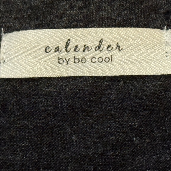 Calendar by COOL Dark Gray V Neck Button Up Cardigan - Picture 5 of 5
